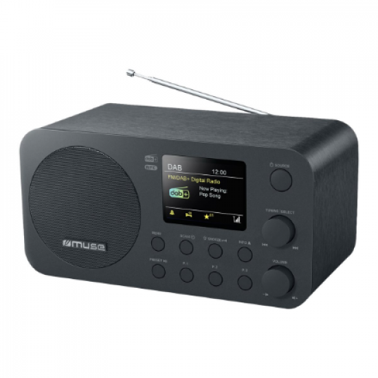Muse | Table Radio DAB+/FM with Bluetooth | M-128 DBT | Alarm function | NFC features | AUX in | Black