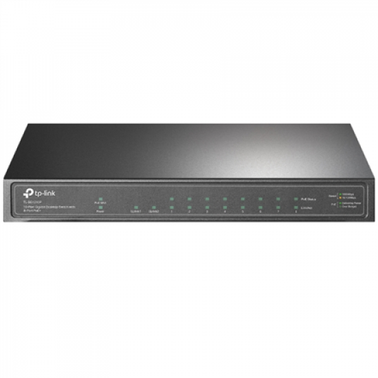 TP-LINK | Switch | TL-SG1210P | Unmanaged | Desktop | Gigabit Ethernet (copper) ports quantity 1 | SFP ports quantity 1 | PoE+ ports quantity 8 | 36 month(s)