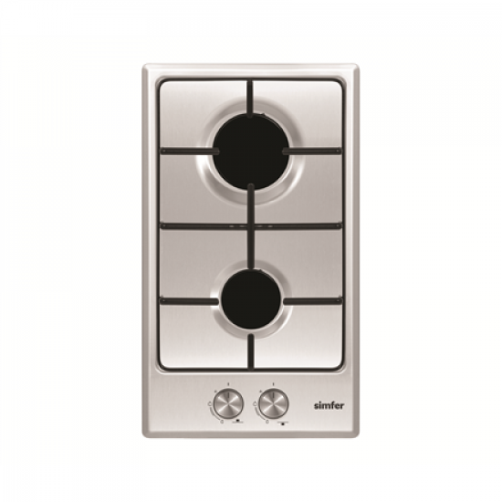 Simfer | Hob | H3.200.VGRIM | Gas | Number of burners/cooking zones 2 | Rotary knobs | Stainless steel