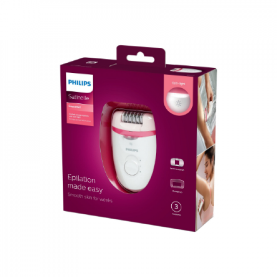 Philips Epilator  BRE255/00 Satinelle Essential Number of power levels 2 White/Pink
