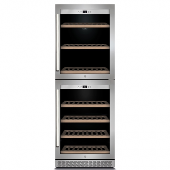 Caso | Wine cooler | WineChef Pro 126-2D | Energy efficiency class G | Showcase | Free standing | Bottles capacity Up to 126 bottles | Cooling type  Compressor technology | Stainless steel