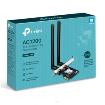 TP-LINK Archer T5E Wi-Fi Bluetooth 4.2 PCI Express Adapter 2.4GHz/5GHz, 802.11ac, 300+867 Mbps, 2xDetachable External antennas