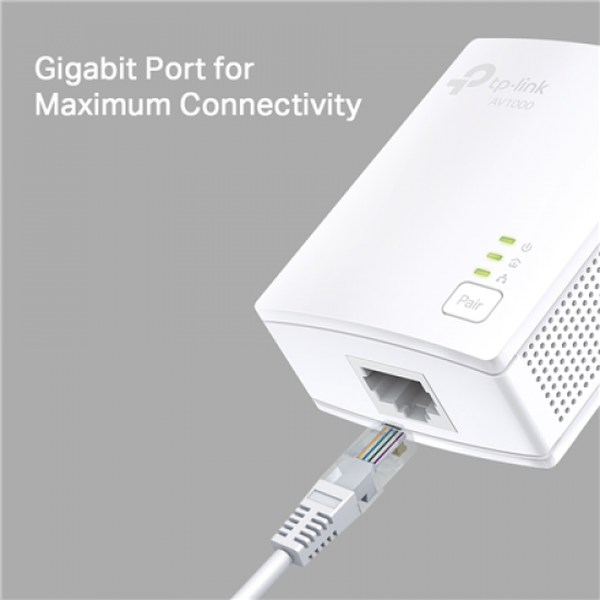 TP-LINK | Gigabit Powerline Starter Kit | TL-PA7017 KIT | 10/100/1000 Mbit/s | Ethernet LAN (RJ-45) ports 1 | No Wi-Fi | Data transfer rate (max) 1000 Mbit/s | Extra socket