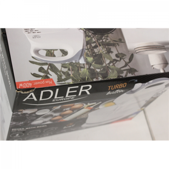 SALE OUT. | Adler | Mixer | AD 4202 | Mixer with bowl | 300 W | Number of speeds 5 | Turbo mode | White | DAMAGED PACKAGING