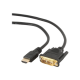 Gembird | HDMI to DVI cable (Single Link) | HDMI 19pin male | DVI 18+1pin male | HDMI to DVI-D | 0.5 m