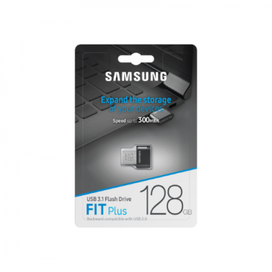 Samsung | FIT Plus | MUF-128AB/APC | 128 GB | USB 3.1 | Black/Silver