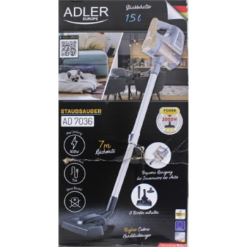 SALE OUT. | Adler | Vacuum Cleaner | AD 7036 | Corded operating | Handstick and Handheld | 800 W | - V | Operating radius 7 m | Yellow/Grey | Warranty 24 month(s) | DAMAGED PACKAGING