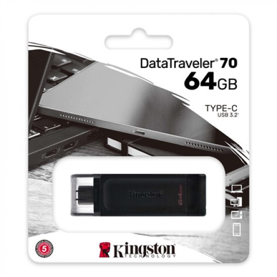 Kingston | DataTraveler 70 | 64 GB | USB-C | Black
