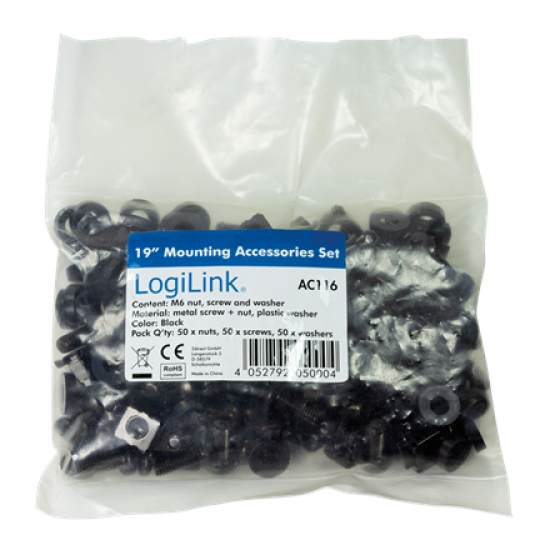 Logilink | Mounting set M6 | AC116 | Black