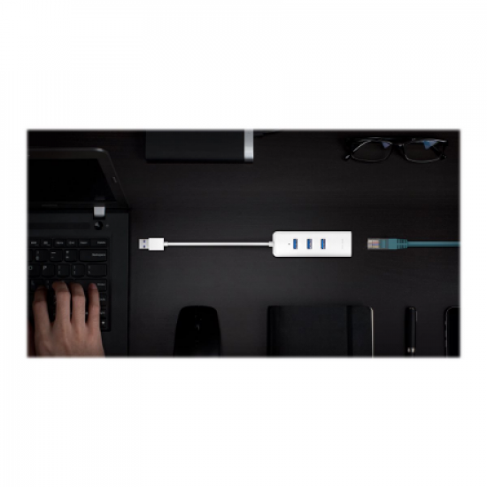TP-LINK | USB 3.0 3-Port Hub & Gigabit Ethernet Adapter 2 in 1 USB Adapter | UE330