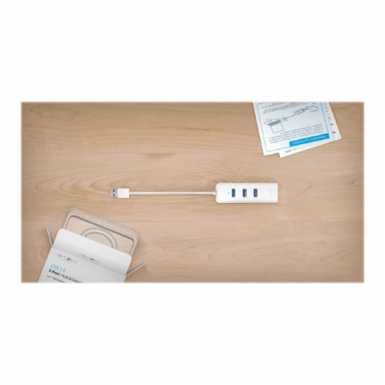 TP-LINK | USB 3.0 3-Port Hub & Gigabit Ethernet Adapter 2 in 1 USB Adapter | UE330