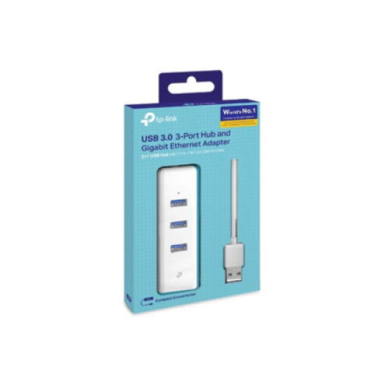 TP-LINK | USB 3.0 3-Port Hub & Gigabit Ethernet Adapter 2 in 1 USB Adapter | UE330