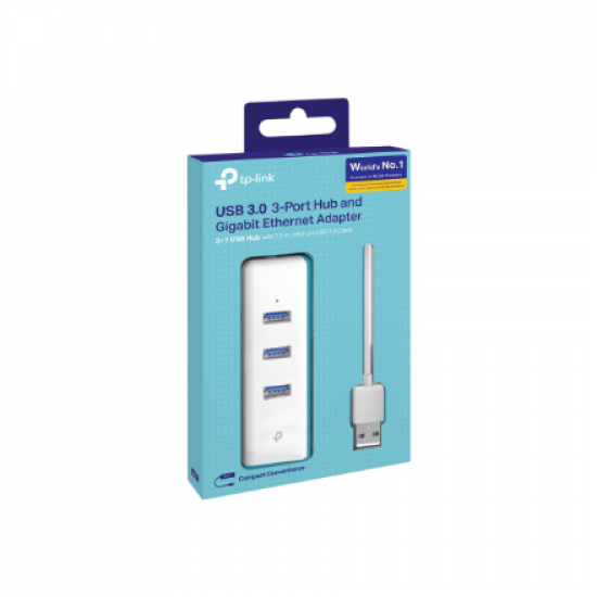 TP-LINK | USB 3.0 3-Port Hub & Gigabit Ethernet Adapter 2 in 1 USB Adapter | UE330