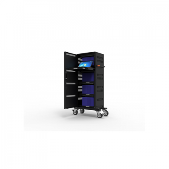 PORT CONNECT | Charging Cabinet 40 tablets + 1 Notebook | For notebook up to 17’’; Protection against overvoltage; Smart charge; 3 points lock; Ergonomic side bar; Charge progress indicator; Integrated UV lamp destroys viruses and bacteria; Omnidirectiona
