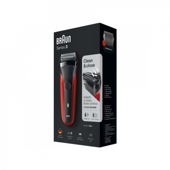 Braun | Series 3 Shaver | 300s | NiMH | Red