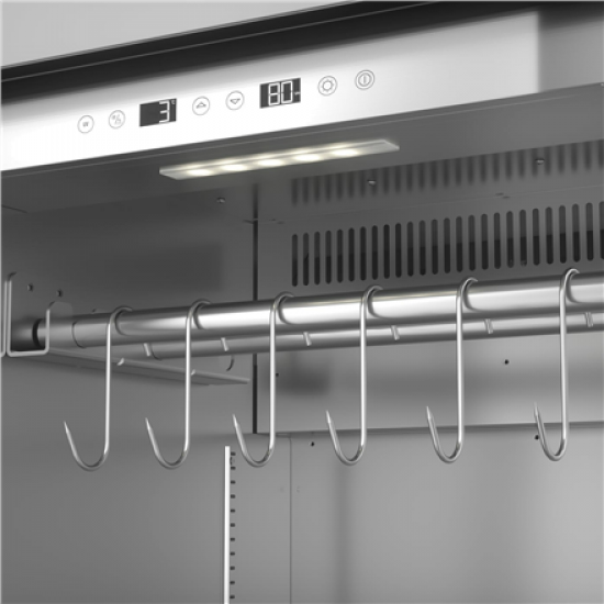 Caso | Dry aging cabinet with compressor technology | DryAged Master 380 Pro | Energy efficiency class Not apply | Food-ageing cabinet with compressor technology | Free standing | Bottles capacity Not apply | Cooling type  Compressor technology | Stainles