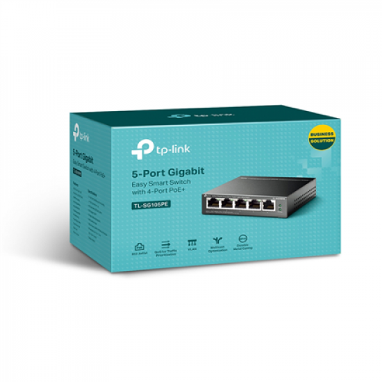 TP-LINK | Switch | TL-SG105PE | Unmanaged | Desktop | PoE+ ports quantity 4 | Power supply type External