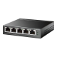 TP-LINK | Switch | TL-SG105PE | Unmanaged | Desktop | PoE+ ports quantity 4 | Power supply type External