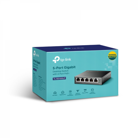 TP-LINK | Switch | TL-SG1005LP | Unmanaged | Desktop | PoE+ ports quantity 4 | Power supply type External