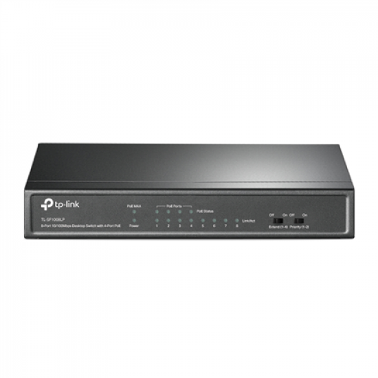 TP-LINK | Switch | TL-SF1008LP | Unmanaged | Desktop | 10/100 Mbps (RJ-45) ports quantity 8 | Power over Ethernet (PoE) ports quantity 4 | Power supply type External