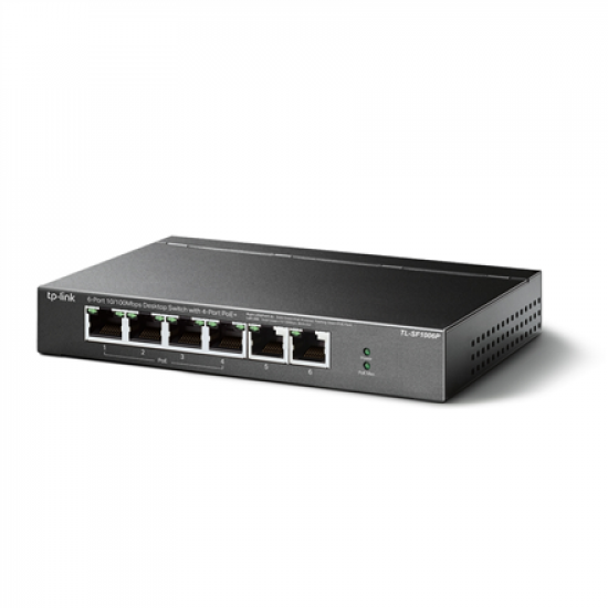 TP-LINK | Switch | TL-SF1006P | Unmanaged | Desktop | 10/100 Mbps (RJ-45) ports quantity 6 | PoE+ ports quantity 4 | Power supply type External