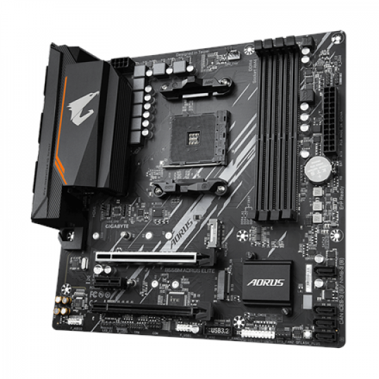 Gigabyte | B550M AORUS ELITE 1.0 | Processor family AMD | Processor socket AM4 | DDR4 DIMM | Memory slots 4 | Number of SATA connectors 4 x SATA 6Gb/s connectors | Chipset AMD B | Micro ATX