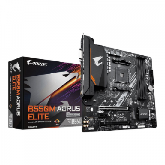 Gigabyte | B550M AORUS ELITE 1.0 | Processor family AMD | Processor socket AM4 | DDR4 DIMM | Memory slots 4 | Number of SATA connectors 4 x SATA 6Gb/s connectors | Chipset AMD B | Micro ATX