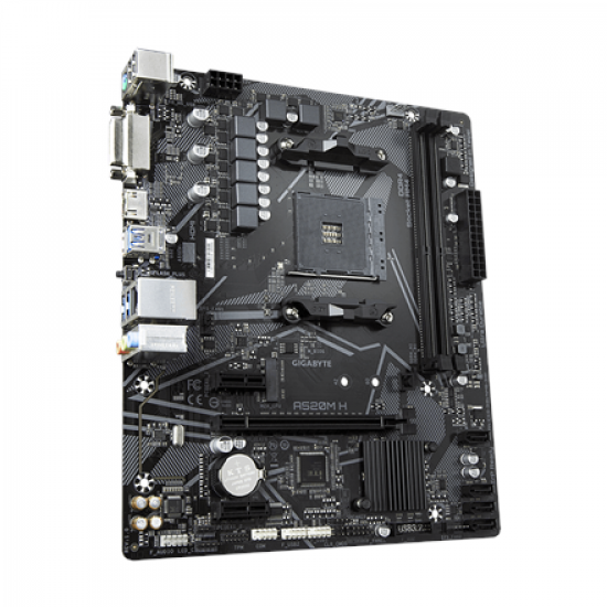 Gigabyte | A520M H 1.0 | Processor family AMD | Processor socket AM4 | DDR4 DIMM | Memory slots 2 | Chipset AMD A | Micro ATX