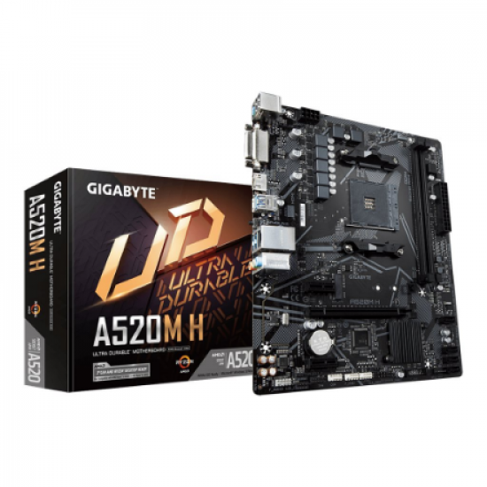 Gigabyte | A520M H 1.0 | Processor family AMD | Processor socket AM4 | DDR4 DIMM | Memory slots 2 | Chipset AMD A | Micro ATX