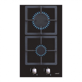 CATA | Hob | SCI 3002 BK | Gas on glass | Number of burners/cooking zones 2 | Rotary knobs | Black