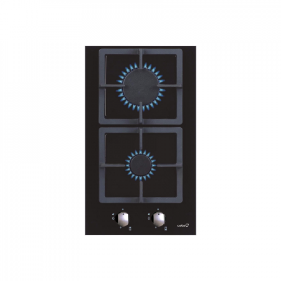 CATA | Hob | SCI 3002 BK | Gas on glass | Number of burners/cooking zones 2 | Rotary knobs | Black