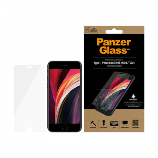 PanzerGlass | Screen Protector | Apple | Iphone 6/6s/7/8/SE (2020) | Glass | Crystal Clear | Clear Screen Protector