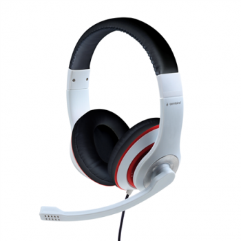 Gembird | Stereo Headset | MHS 03 WTRDBK | 3.5 mm | White and Black Color with Red Ring | Headset