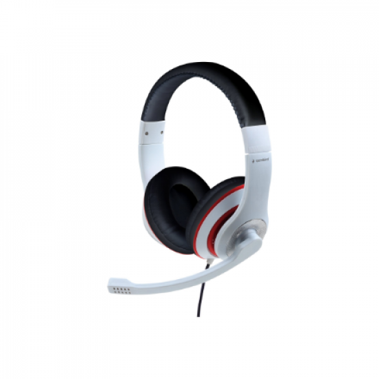 Gembird | Stereo Headset | MHS 03 WTRDBK | 3.5 mm | White and Black Color with Red Ring | Headset