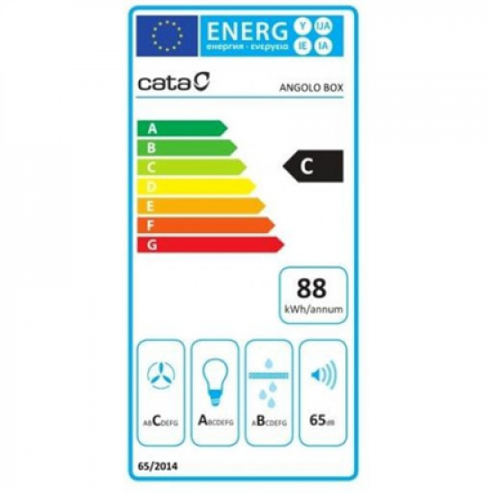 CATA | Hood | ANGOLO BOX | Wall mounted | Energy efficiency class A | Width 100 cm | 850 m³/h | Mechanical control | LED | Stainless steel