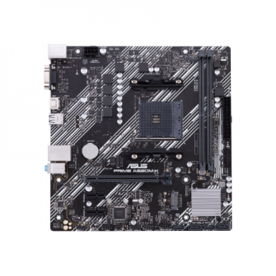 Asus | PRIME A520M-K | Processor family AMD | Processor socket AM4 | DDR4 | Memory slots 2 | Supported hard disk drive interfaces M.2, SATA | Number of SATA connectors 4 | Chipset AMD A | Micro ATX
