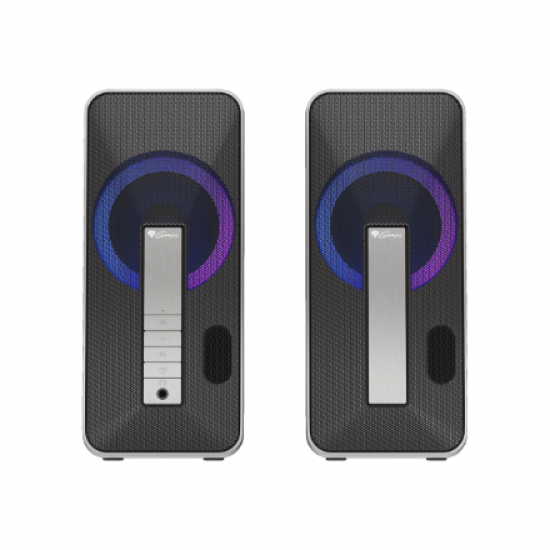 Genesis | Computer Speaker | Helium 100BT RGB | Bluetooth | Silver/Black | Gaming Speakers | Wireless connection