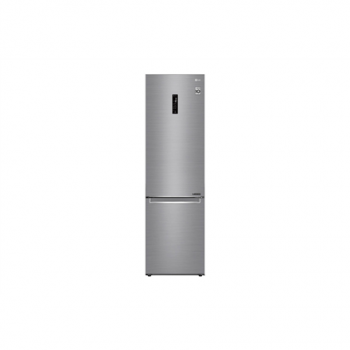 LG | Refrigerator | GBB72PZDMN | Energy efficiency class E | Free standing | Combi | Height 203 cm | No Frost system | Fridge net capacity 277 L | Freezer net capacity 107 L | Display | 36 dB | Silver