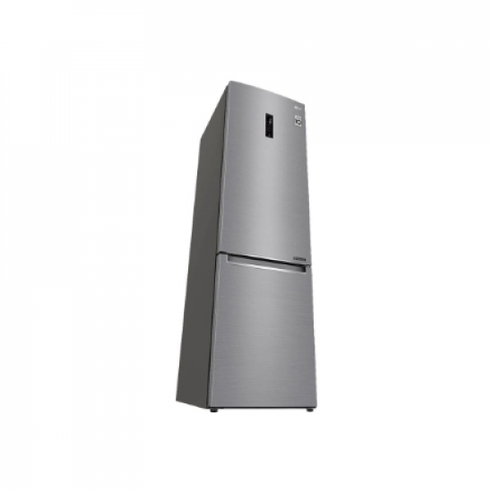 LG | Refrigerator | GBB72PZDMN | Energy efficiency class E | Free standing | Combi | Height 203 cm | No Frost system | Fridge net capacity 277 L | Freezer net capacity 107 L | Display | 36 dB | Silver