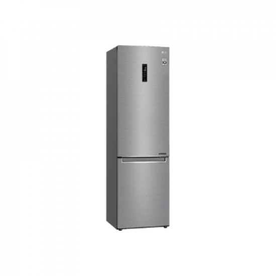 LG | Refrigerator | GBB72PZDMN | Energy efficiency class E | Free standing | Combi | Height 203 cm | No Frost system | Fridge net capacity 277 L | Freezer net capacity 107 L | Display | 36 dB | Silver