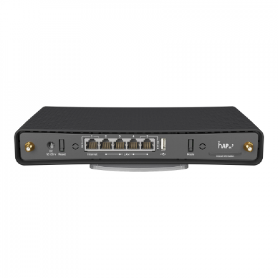 Wireless Router | HAP AC3 | 802.11ac | 300+867  Mbit/s | 10/100/1000 Mbit/s | Ethernet LAN (RJ-45) ports 5 | Mesh Support No | MU-MiMO No | No mobile broadband | Antenna type 2xExternal | 1 × USB-A