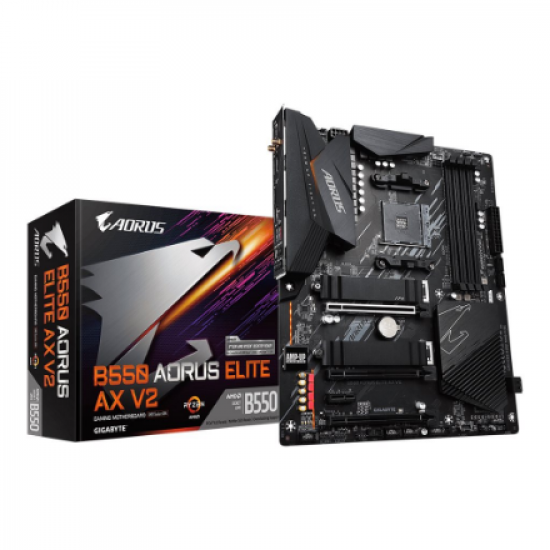 Gigabyte | B550 AORUS ELITE AX V2 1.0 | Processor family AMD | Processor socket AM4 | DDR4 DIMM | Memory slots 4 | Number of SATA connectors 4 x SATA 6Gb/s connectors | Chipset AMD B | ATX