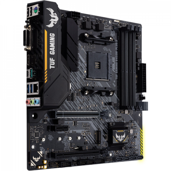 Asus | TUF GAMING B450M-PLUS II | Processor family AMD | Processor socket AM4 | DDR4 | Memory slots 4 | Number of SATA connectors 6 x SATA III | Chipset AMD B | Micro ATX