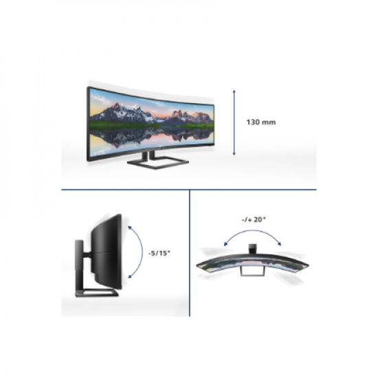 Philips | Curved LCD Display | 498P9/00 | 48.8 