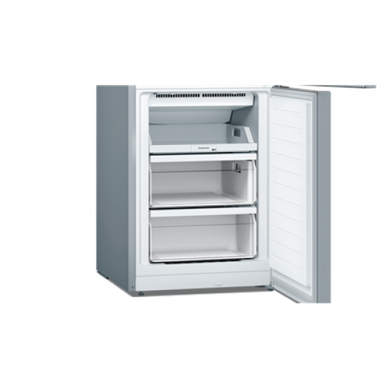 Bosch | Serie 2 Refrigerator | KGN33NLEB | Energy efficiency class E | Free standing | Combi | Height 176 cm | No Frost system | Fridge net capacity 193 L | Freezer net capacity 89 L | 42 dB | Stainless steel