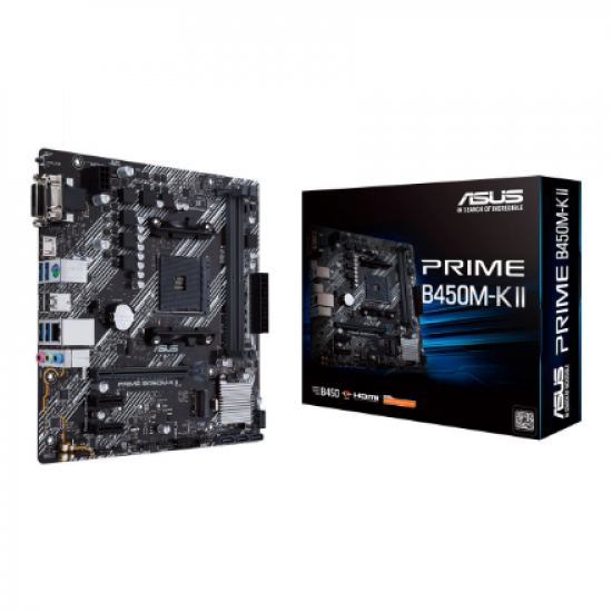 Asus | PRIME B450M-K II | Processor family AMD | Processor socket AM4 | DDR4 | Memory slots 2 | Chipset AMD B | Micro ATX
