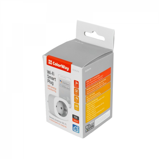 ColorWay | 16 A | LED light | Smart Wi-Fi Socket | Schedule, Timer, Energy monitoring | 100 - 240 V V | 220 V