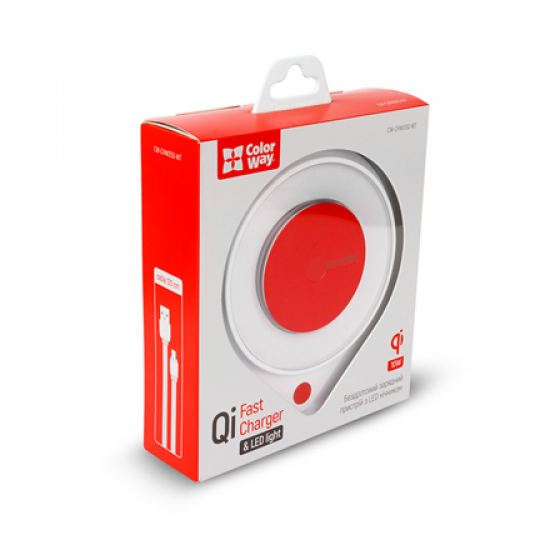 ColorWay | Wireless Charger | Qi Fast Charger & LED bedside lamp | 1xUSB