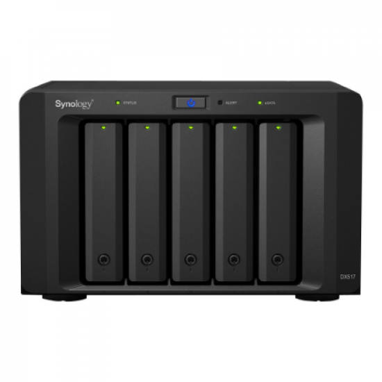 Synology | Tower NAS Expansion Unit | DX517 | up to 5 HDD/SSD Hot-Swap (drives not included) | Internal AC 100-240V Universal, 50/60 Hz