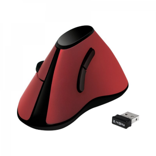 Logilink | Ergonomic Vertical Mouse | ID0159 | Optical | Wireless | Red